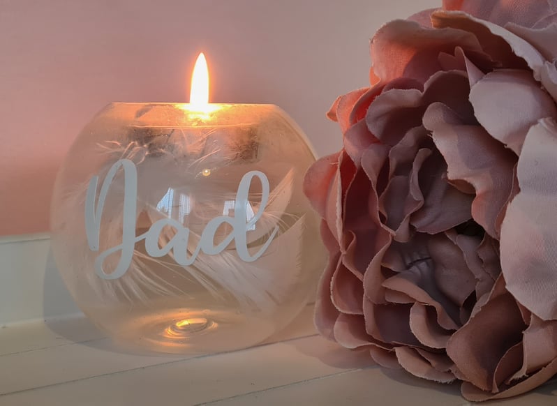 Memorial Feather Tea Light Holder