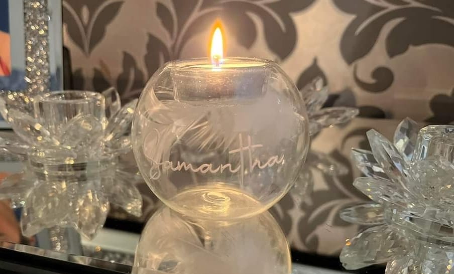 Memorial Feather Tea Light Holder