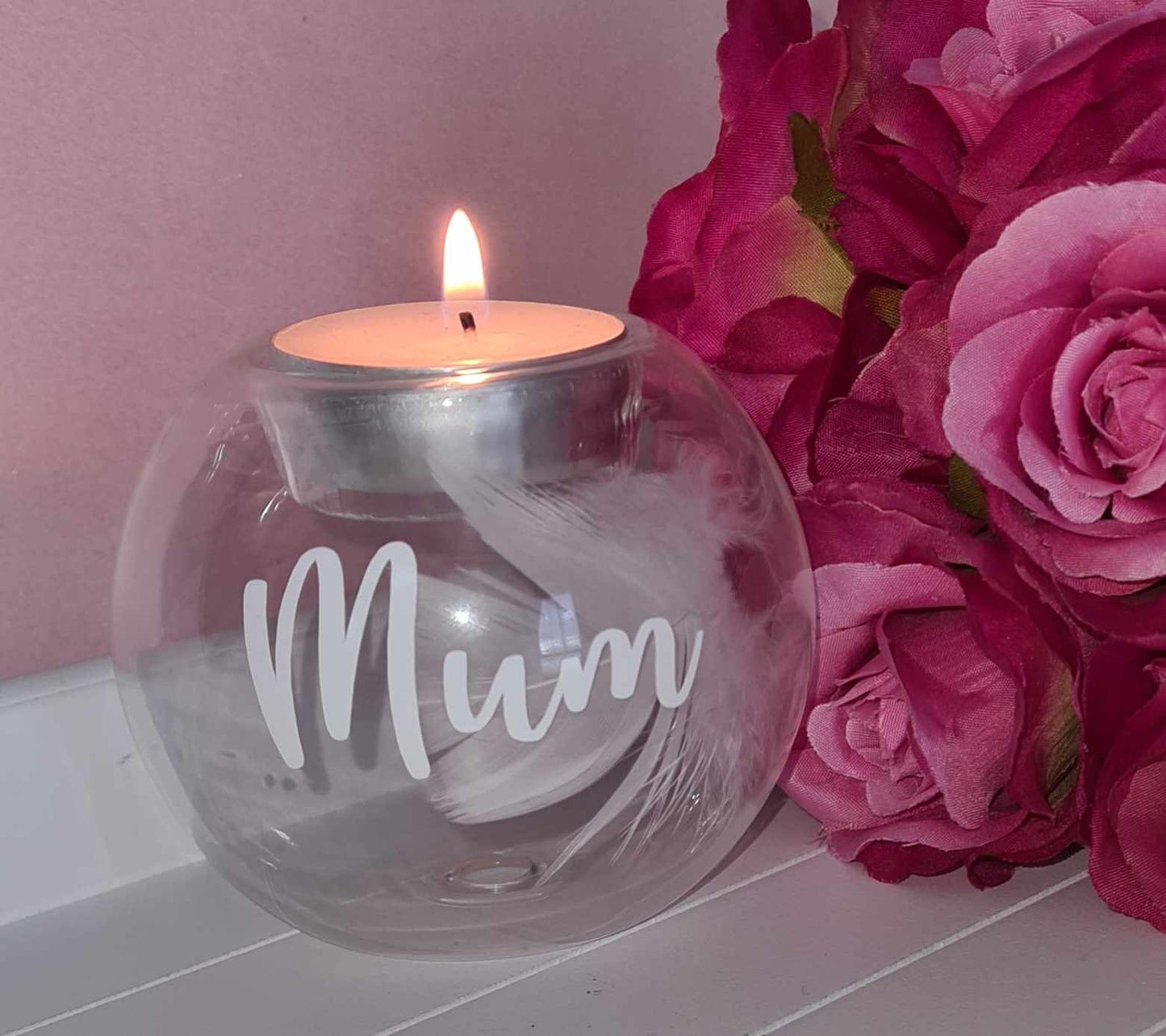 Memorial Feather Tea Light Holder