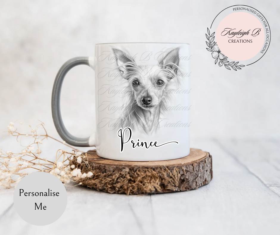 Chinese Crested Dog Mug - Long Haired or Hairless Variations