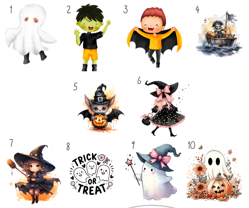 Trick or Treat Bag - 10 Designs to choose from