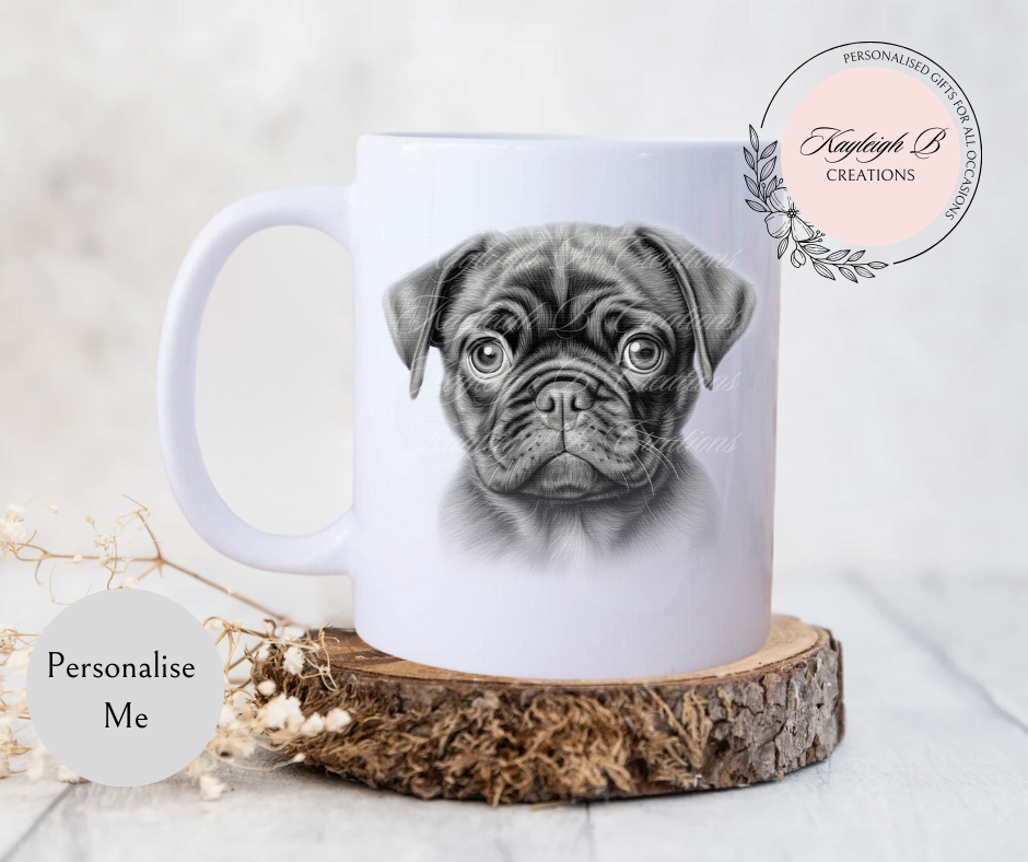 Pug Mug - Black Puppy