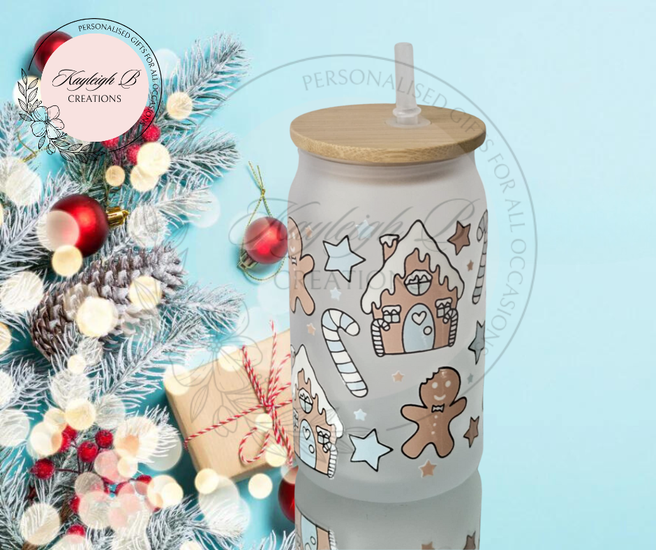 Gingerbread House Can Glass