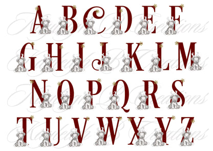 Personalised Initial Christmas Hot Water Bottle