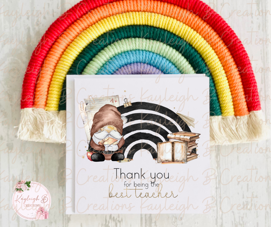 Gnome/Gonk Teacher Thank You Card