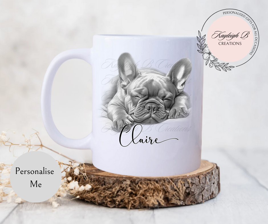 Sleeping French Bulldog Mug