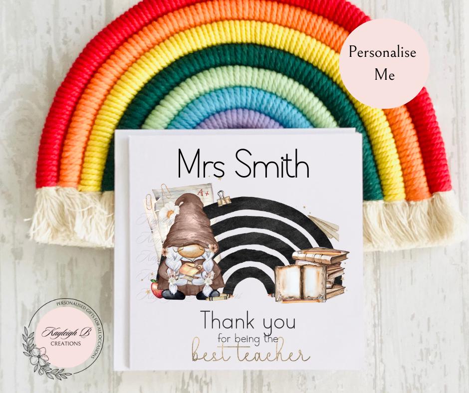 Teacher Thank You Card - Rainbow