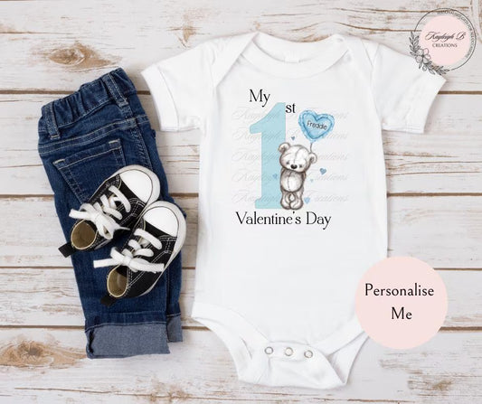 My 1st Valentine's Day Baby Vest - Three Colour Options