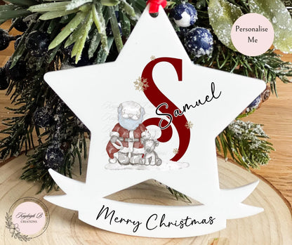 Christmas Star Santa & Reindeer Bauble