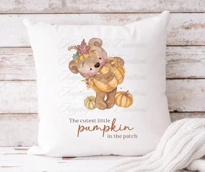 Cushion Cover, Pumpkin Bear Design