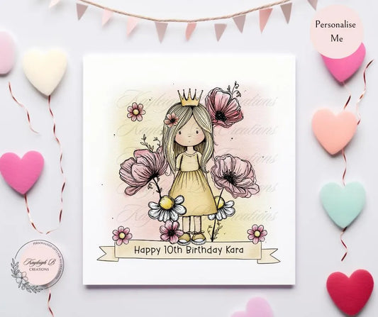 Cute Princess Birthday Card