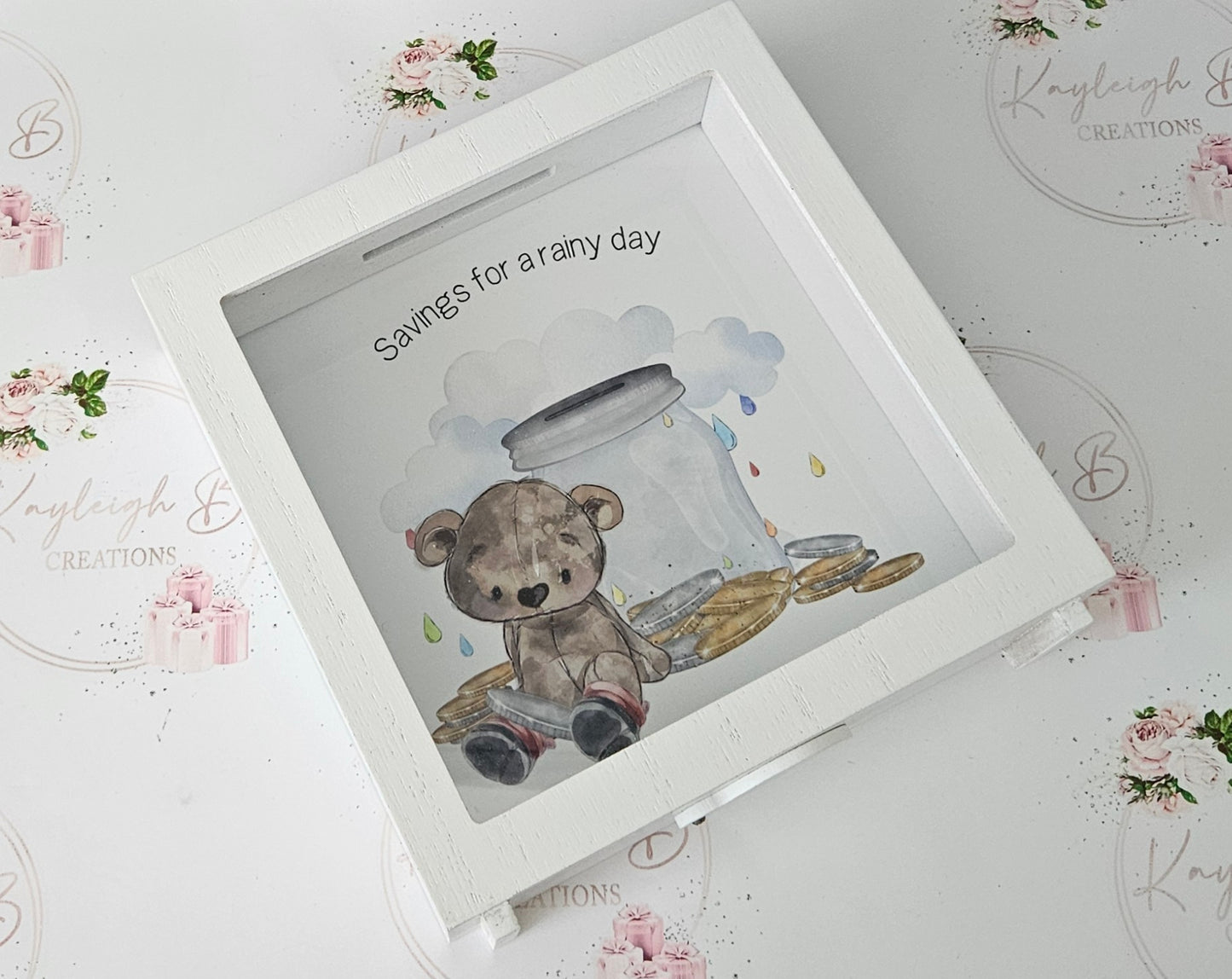 Money Box - Box Frame - Savings Jar Bear design