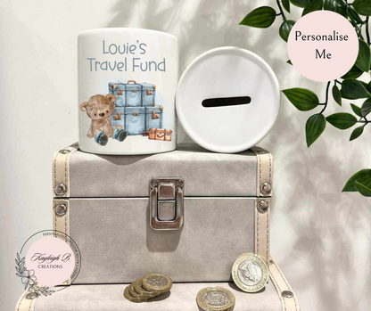 Money Box - Ceramic Travel Bear Design