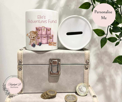 Money Box - Ceramic Travel Bear Design