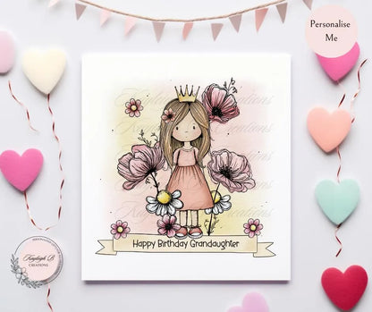 Cute Princess Birthday Card