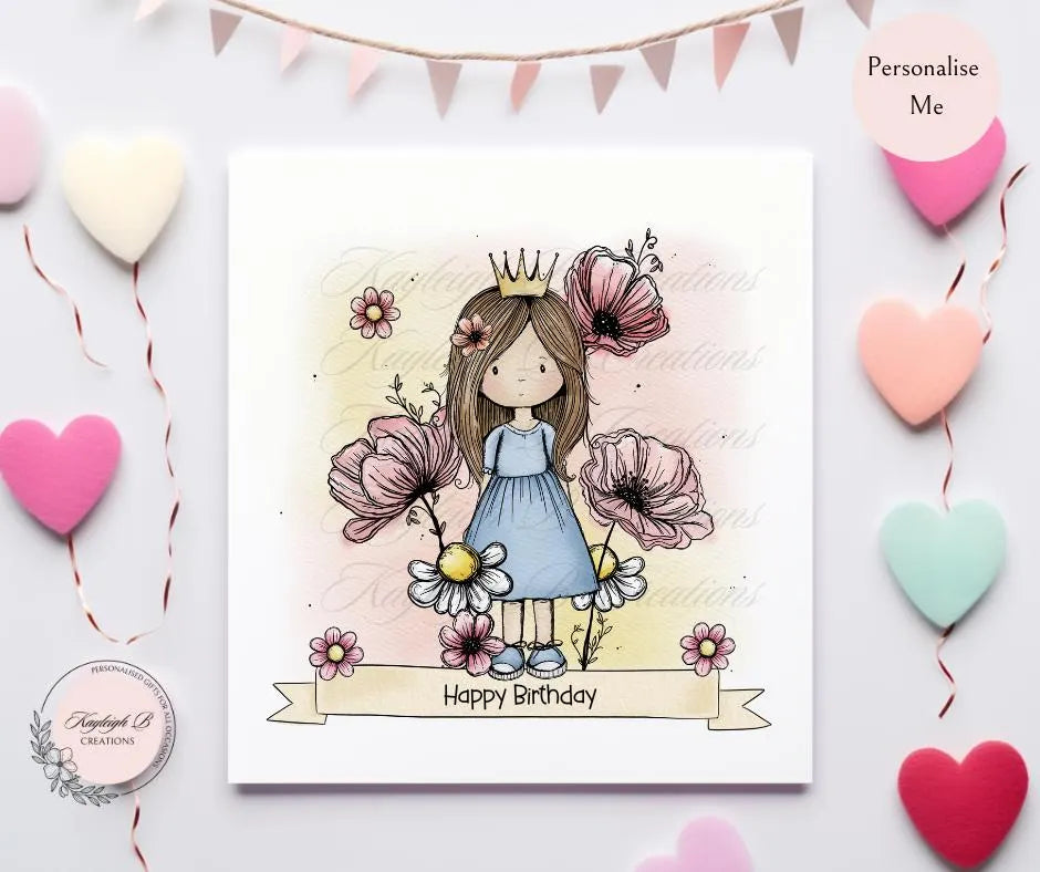 Cute Princess Birthday Card
