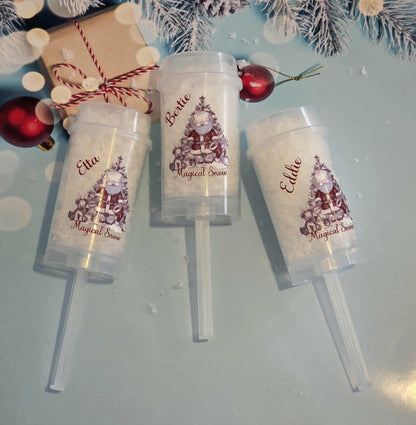 Magical Snow Confetti Popper, Christmas Eve Box filler, Snow Popper, biodegradable, 100% Natural, Sketchy Santa & Reindeer Design