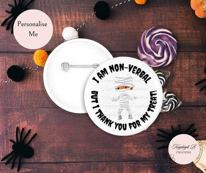 Halloween Non Verbal Badge