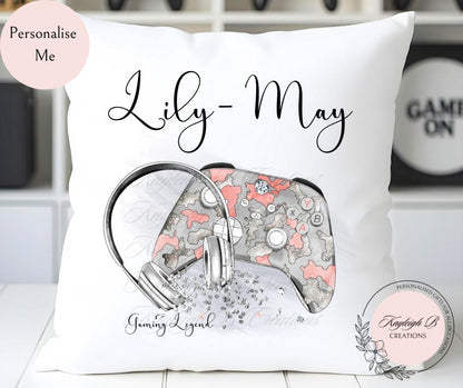 Gamer Cushion - Personalised, Gamer Gift, Controller Design, For Him, For Her