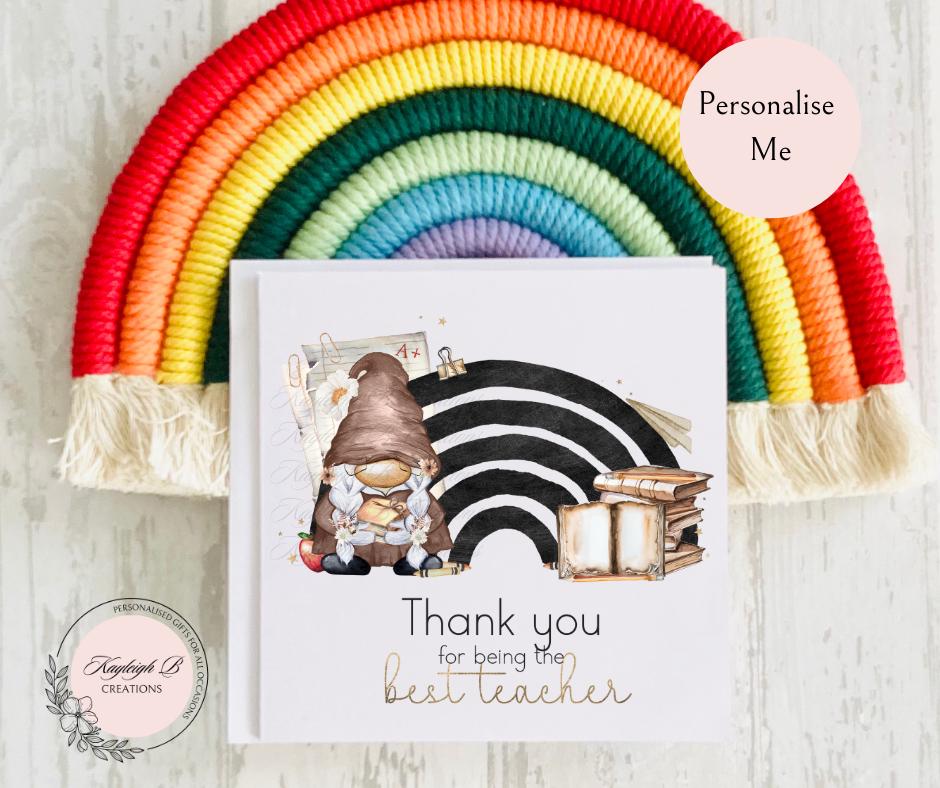 Teacher Thank You Card - Rainbow
