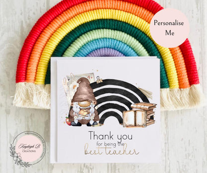 Teacher Thank You Card - Rainbow