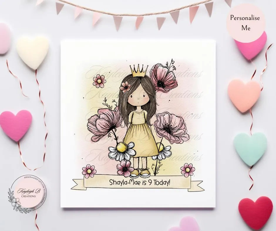 Cute Princess Birthday Card