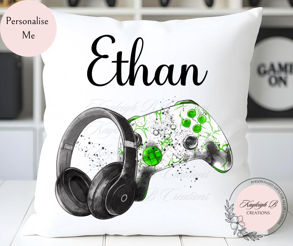 Gamer Cushion - Personalised, Gamer Gift, Controller Design, For Him, For Her