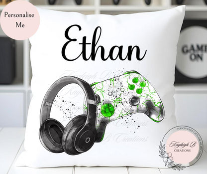Gamer Cushion - Personalised, Gamer Gift, Controller Design, For Him, For Her