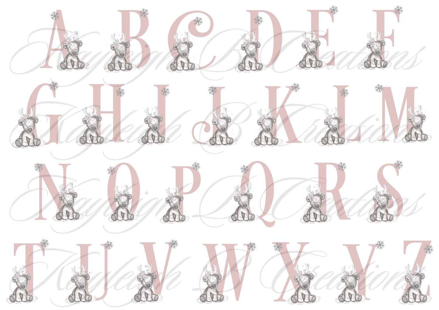 Christmas Star Reindeer & Initial Bauble