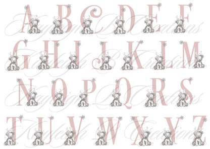 Christmas Star Reindeer & Initial Bauble