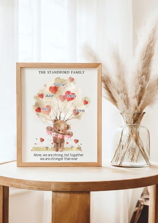 Personalised Family Tree A4 Print