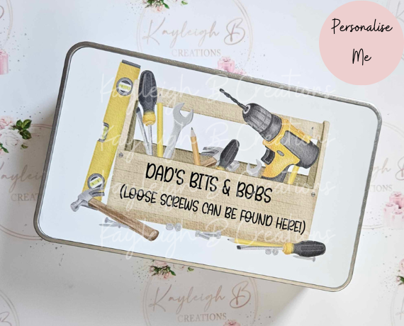 Personalised Tool Box Design Storage Tin
