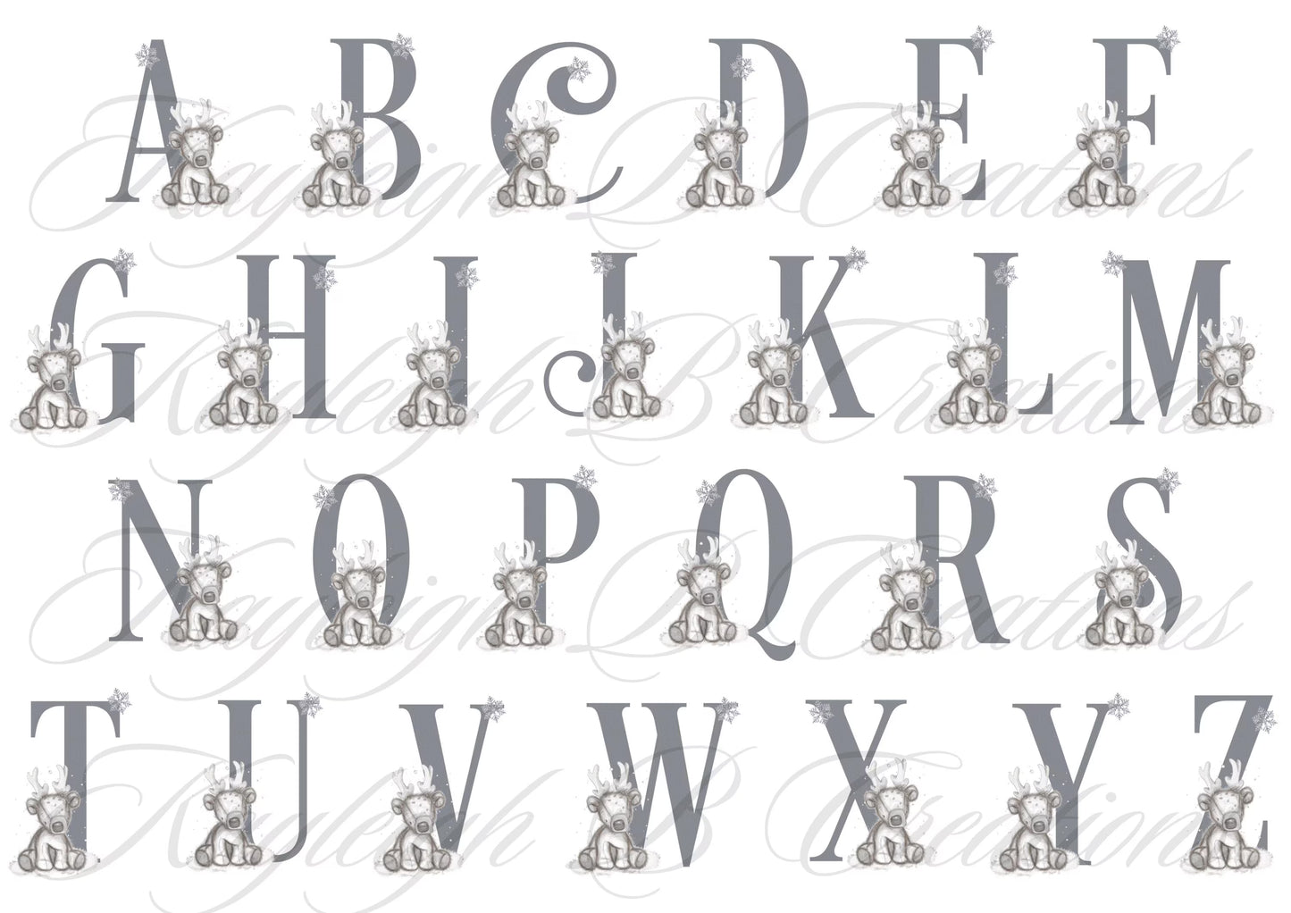 Christmas Star Reindeer & Initial Bauble