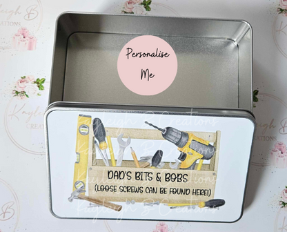 Personalised Tool Box Design Storage Tin