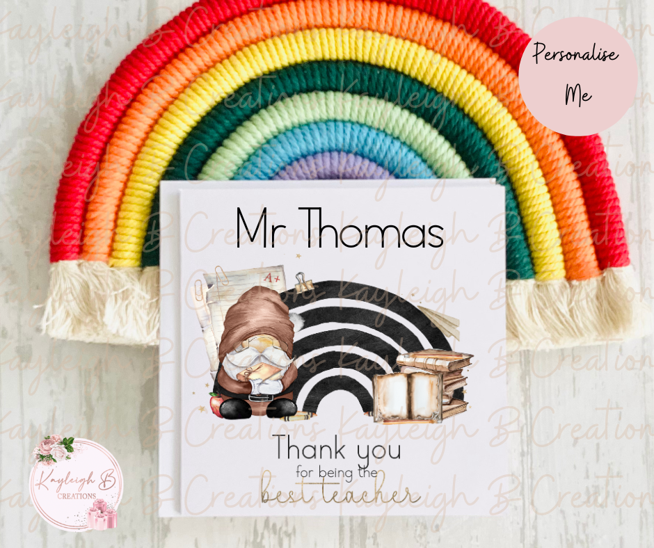 Gnome/Gonk Teacher Thank You Card