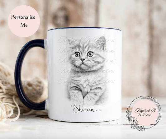 Cat Mug - Sketchy Design,  Nine Breeds to choose from