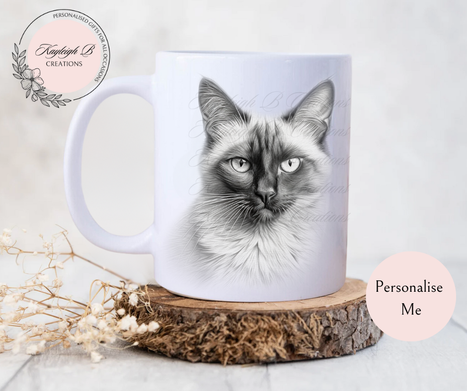 Cat Mug - Sketchy Design,  Nine Breeds to choose from