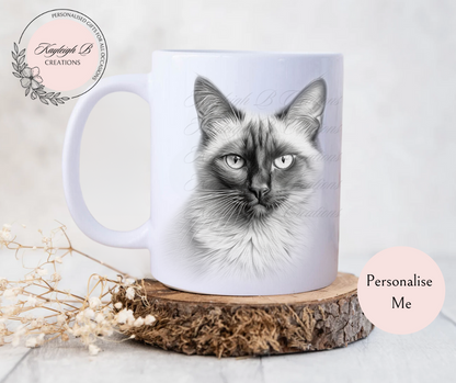 Cat Mug - Sketchy Design,  Nine Breeds to choose from