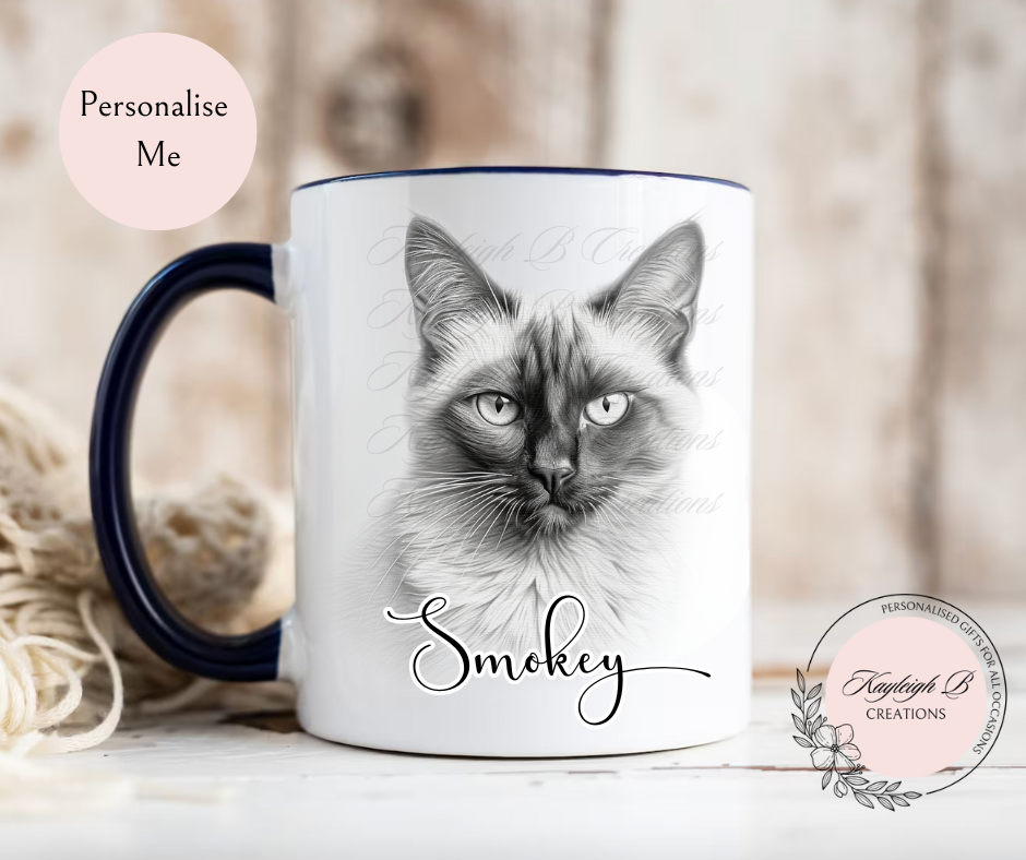 Cat Mug - Sketchy Design,  Nine Breeds to choose from
