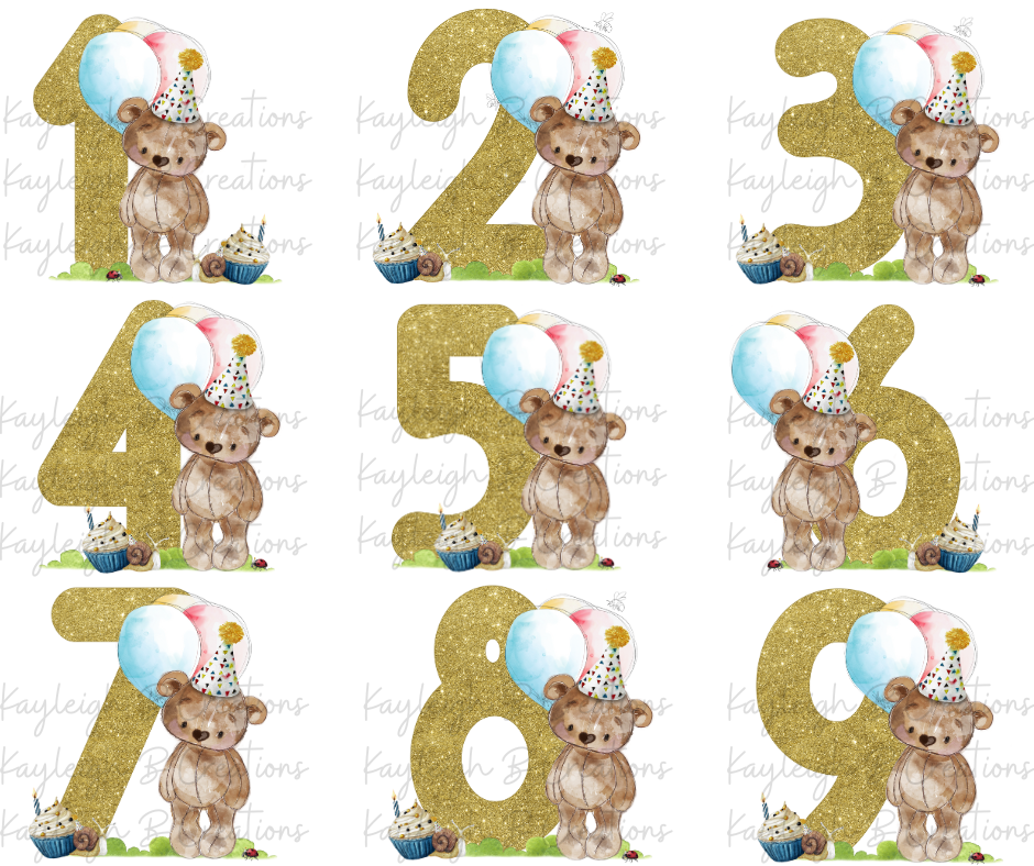 Bear Age Birthday Card