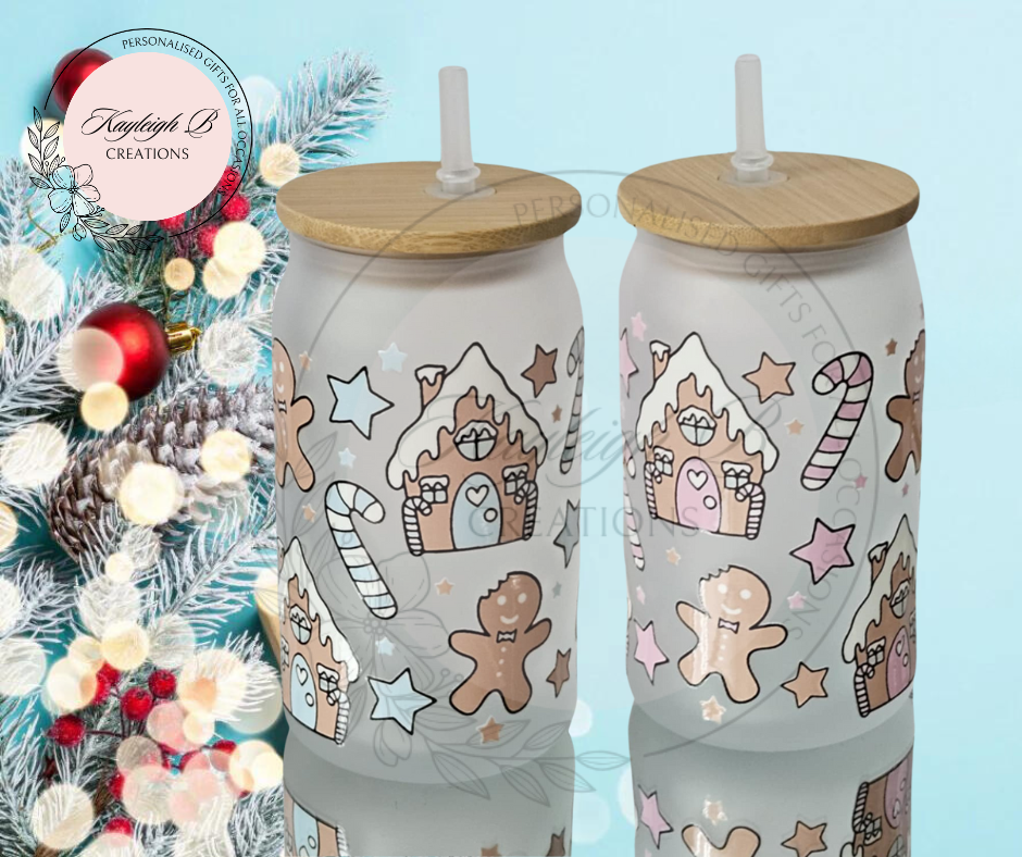 Gingerbread House Can Glass