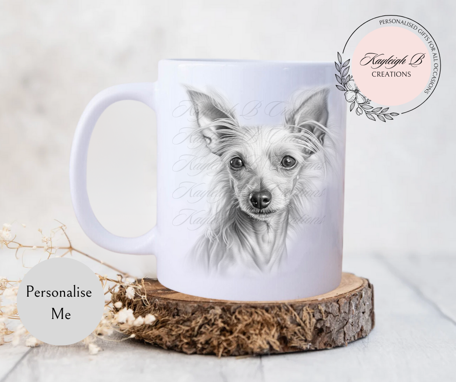Chinese Crested Dog Mug - Long Haired or Hairless Variations