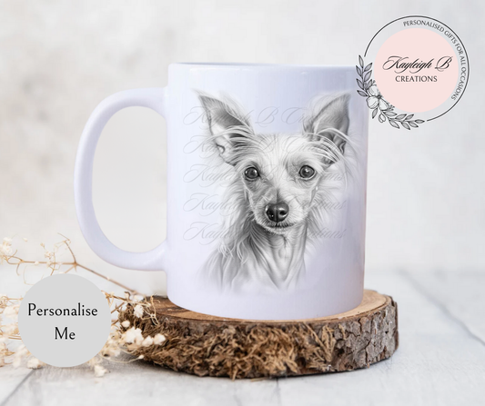 Chinese Crested Dog Mug - Long Haired or Hairless Variations