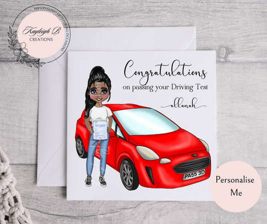 Congratulations On Passing Your Driving Test Card