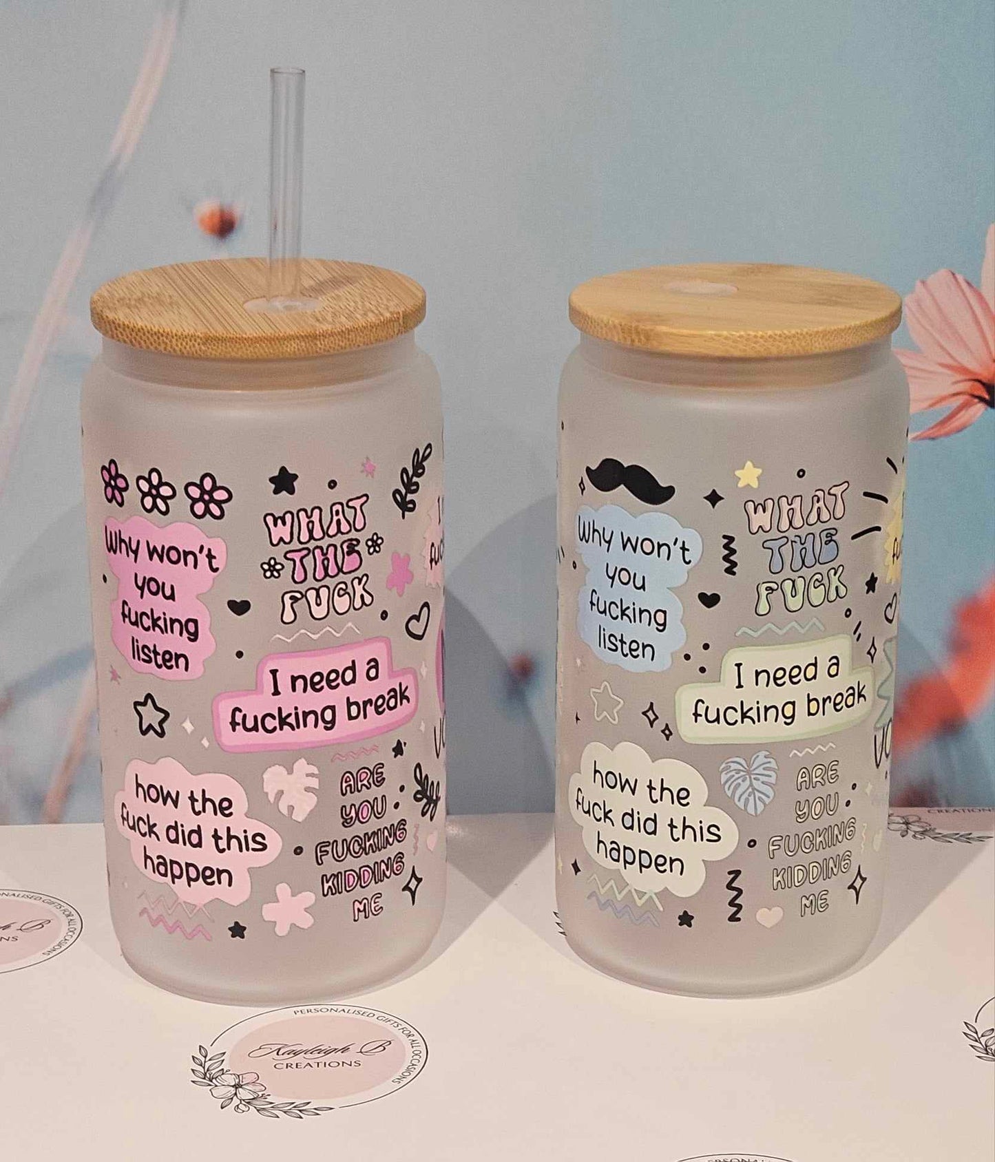 Mum or Dad Vocabulary -  Sweary Design Can Glass