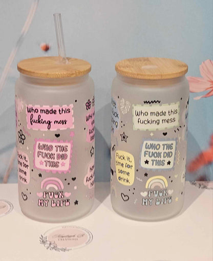 Mum or Dad Vocabulary -  Sweary Design Can Glass