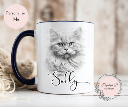 Cat Mug - Sketchy Design,  Nine Breeds to choose from