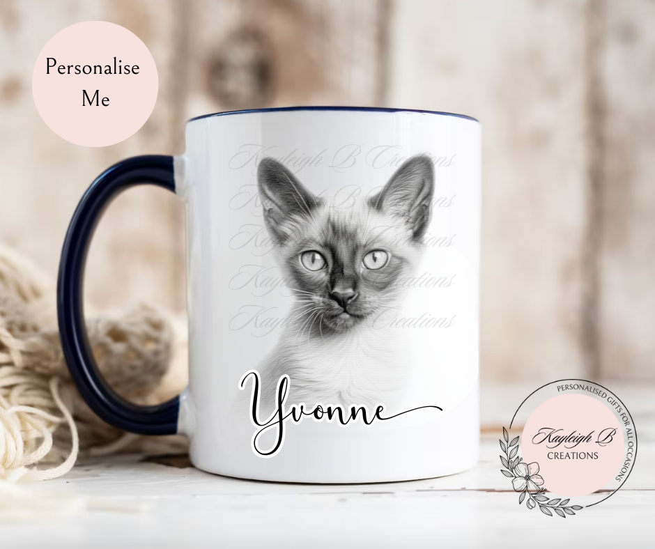 Cat Mug - Sketchy Design,  Nine Breeds to choose from